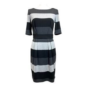 Vince Camuto Dress Gray and Black Striped Knit Size 8
